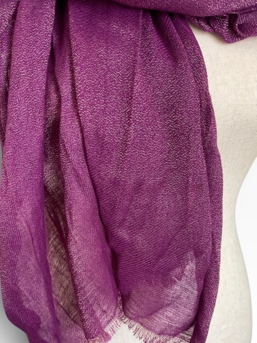 Women's Lightweight Plum metallic Wrap Scarf